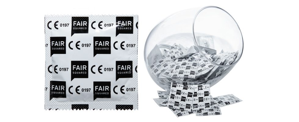 標榜德國製造的FAIR SQUARED純素安全套不是唯一的環保安全套品牌，但卻是少有品牌設港澳官方銷售平台。(HK$158/8-10片裝)