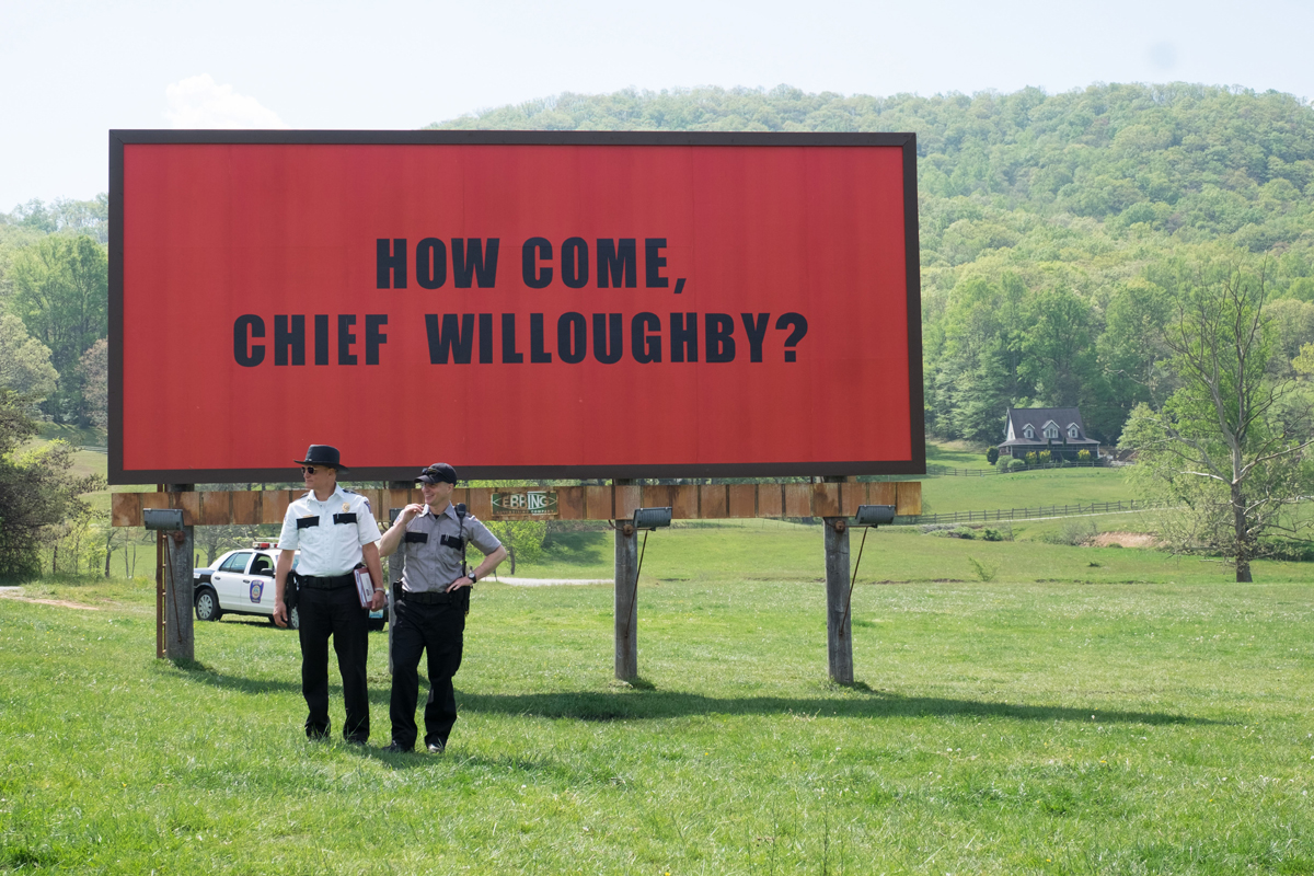 Three Billboards Outside Ebbing, Missouri Year : 2017 USA / UK Director : Martin McDonagh Woody Harrelson, Sam Rockwell Photo: Merrick Morton. It is forbidden to reproduce the photograph out of context of the promotion of the film. It must be credited to the Film Company and/or the photographer assigned by or authorized by/allowed on the set by the Film Company. Restricted to Editorial Use. Photo12 does not grant publicity rights of the persons represented.