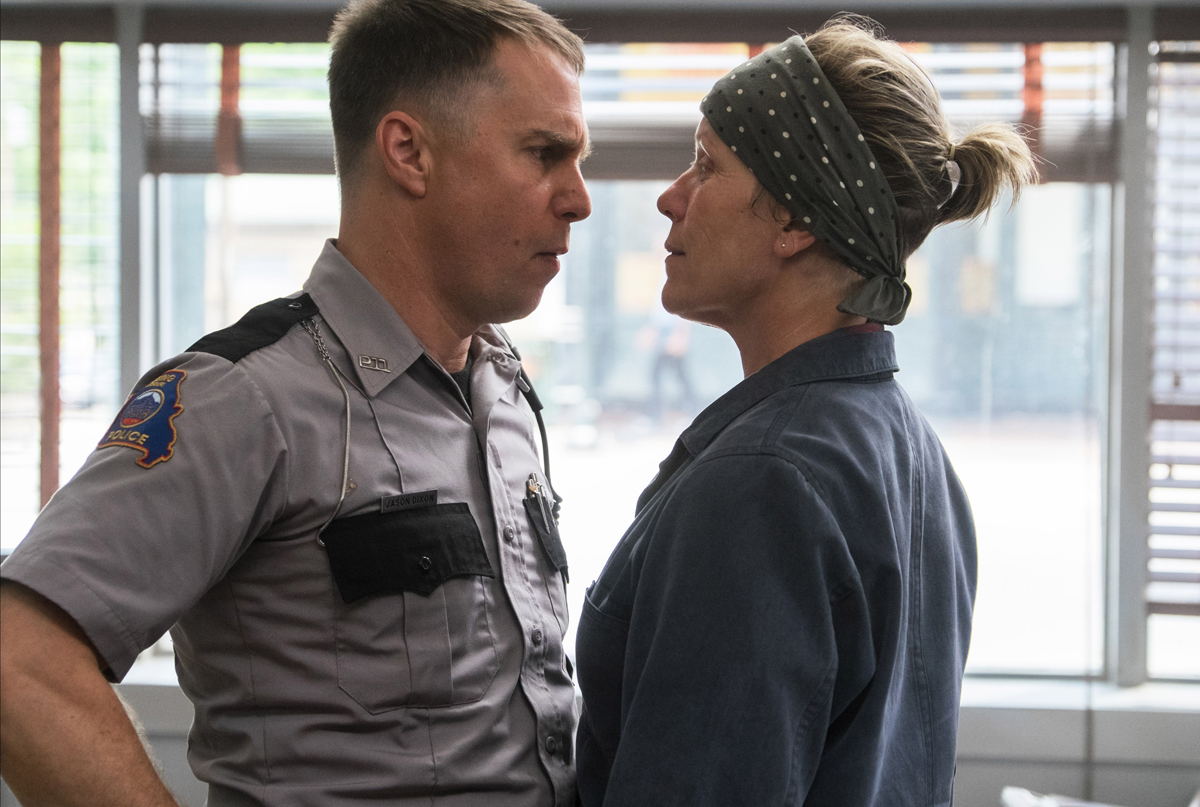 Three Billboards Outside Ebbing, Missouri Year : 2017 USA / UK Director : Martin McDonagh Sam Rockwell, Frances McDormand Photo: Merrick Morton. It is forbidden to reproduce the photograph out of context of the promotion of the film. It must be credited to the Film Company and/or the photographer assigned by or authorized by/allowed on the set by the Film Company. Restricted to Editorial Use. Photo12 does not grant publicity rights of the persons represented.