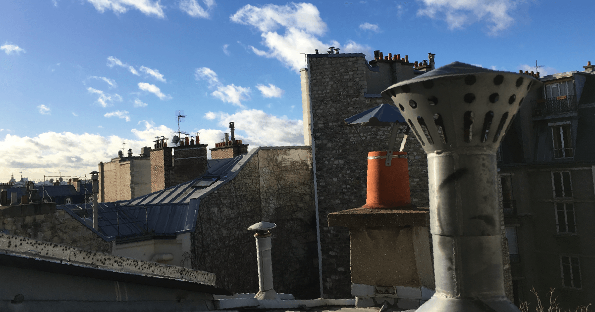 她喜歡閣樓的一線天窗，爬到房頂可以看到巴黎萬家的鋅鐵屋頂。