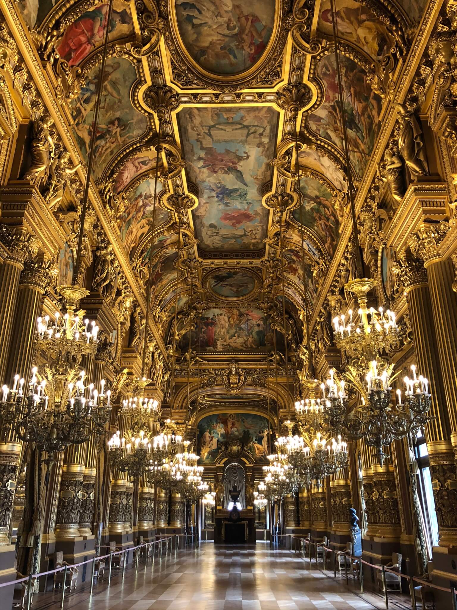 Inside the Palais Garnier, the grand 19th century opera house where every professional dancer would dream to dance in.  