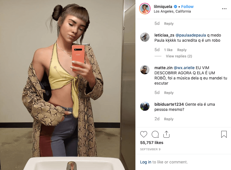 Instagram坐擁170萬粉絲的網路虛擬紅人Lil Miquela