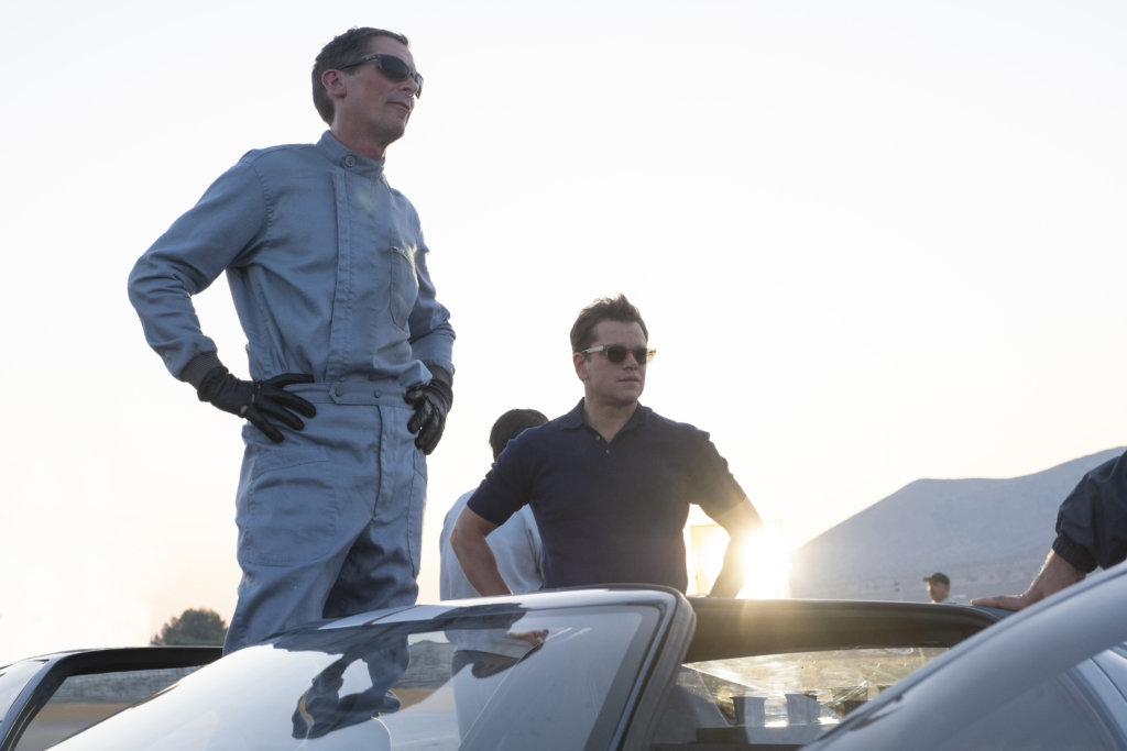 Christian Bale and Matt Damon in Twentieth Century Fox’s FORD V. FERRARI.