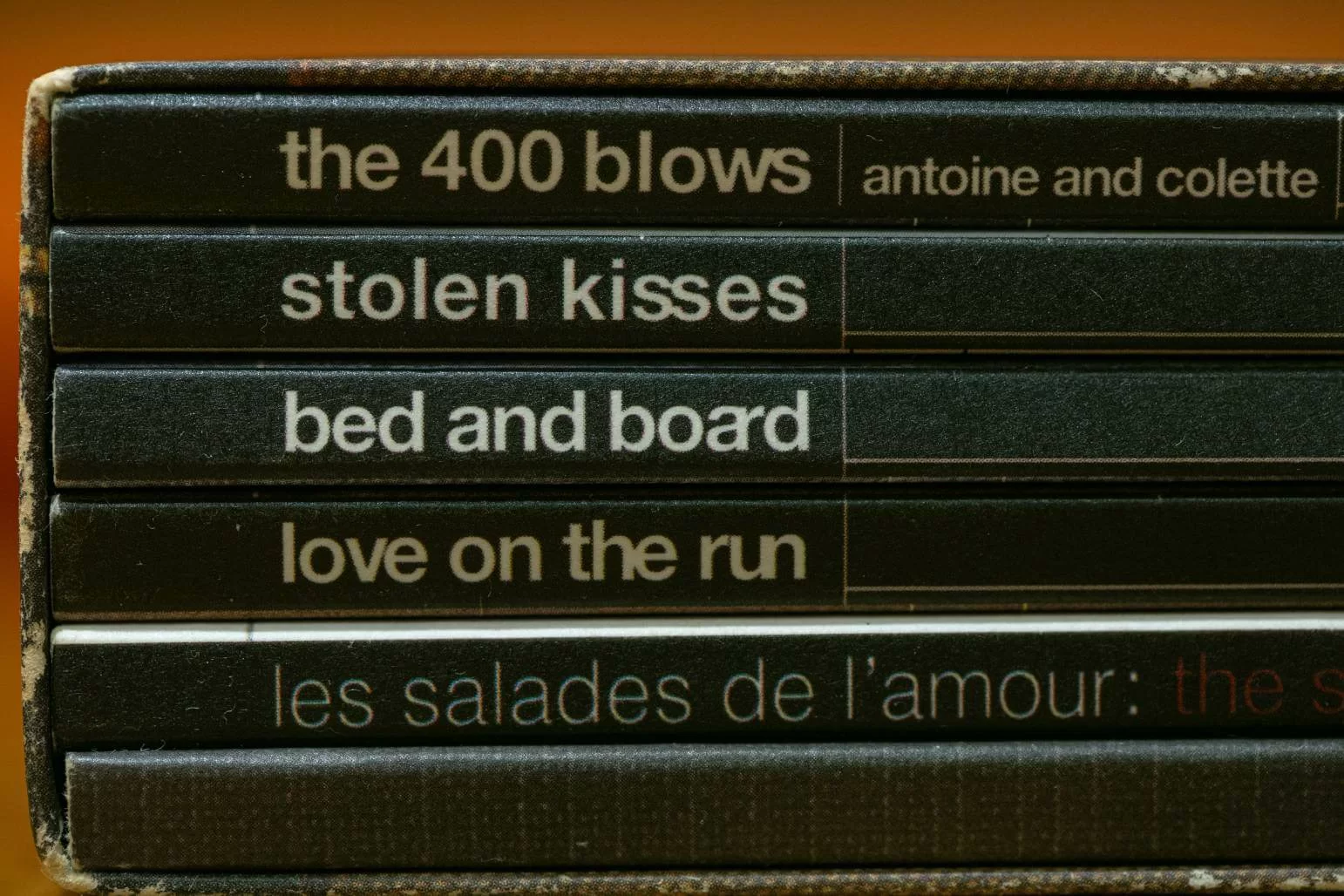  由Criterion Collection發行的杜魯福《安坦但奴五部曲》。安娜說，以前Criterion Collection發行的光碟裏會有一張光碟目錄，年少時會跟着清單逐部逐部看，當中不少是新浪潮電影。