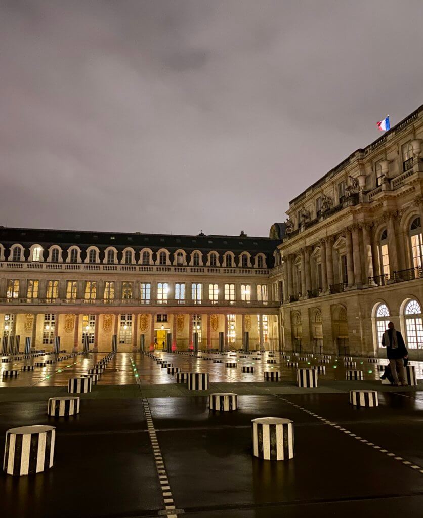 Paris at night, Domaine National du Palais-Royal.
