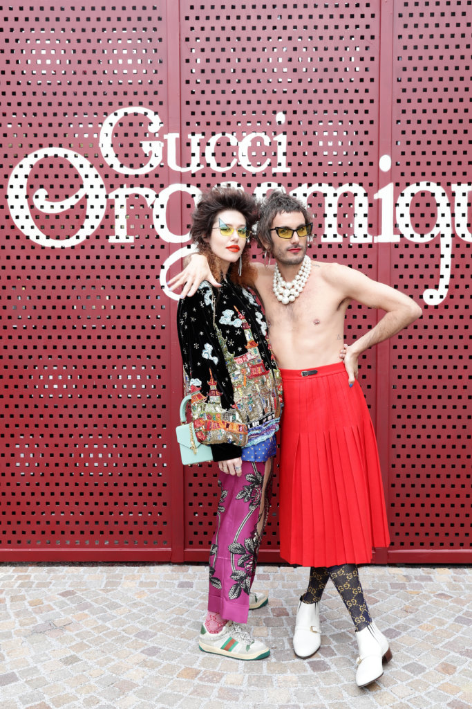 MILAN, ITALY - SEPTEMBER 22: Dani Miller and Jeffertitti Moon arrive at the Gucci show during Milan Fashion Week Spring/Summer 2020 on September 22, 2019 in Milan, Italy. (Photo by Vittorio Zunino Celotto/Getty Images for Gucci)