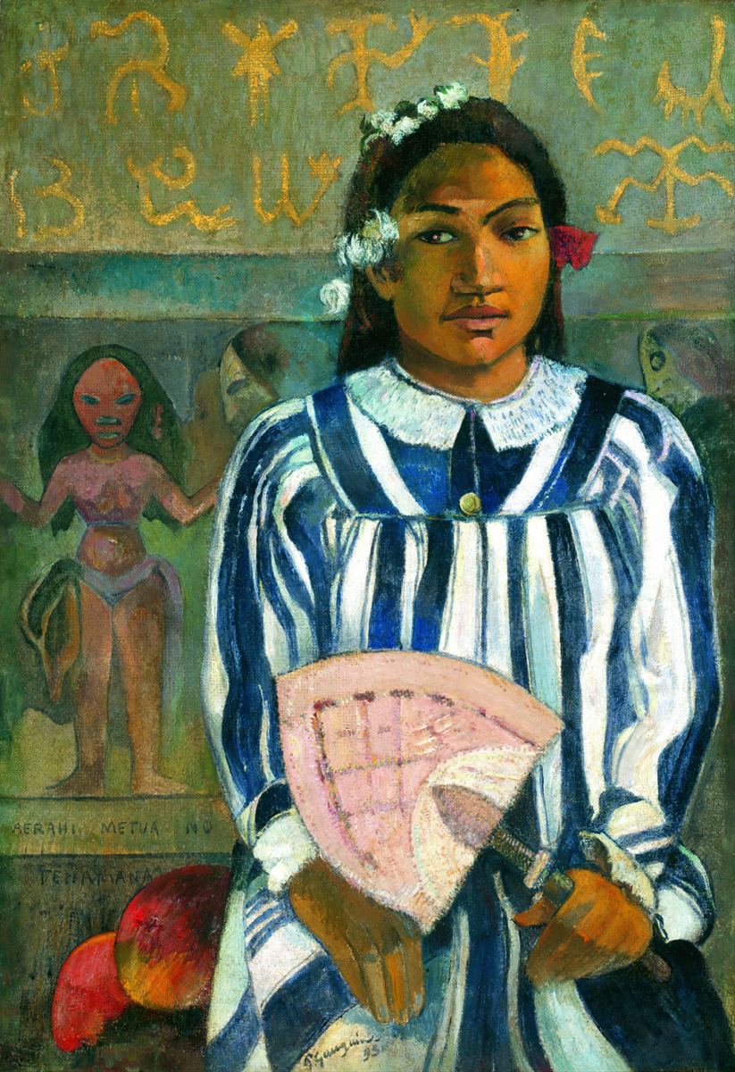 高更的《Tehamana has many parents》（1893）是倫敦國家美術館《高更肖像》展其中一件作品