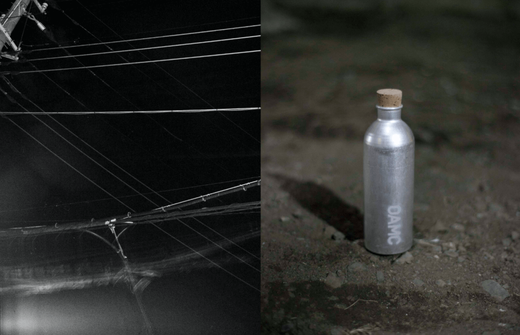 帶軟木塞蓋的鋁瓶是從瑞士陸軍火山爐具中採購的復古 商品，並帶有激光雕刻。
