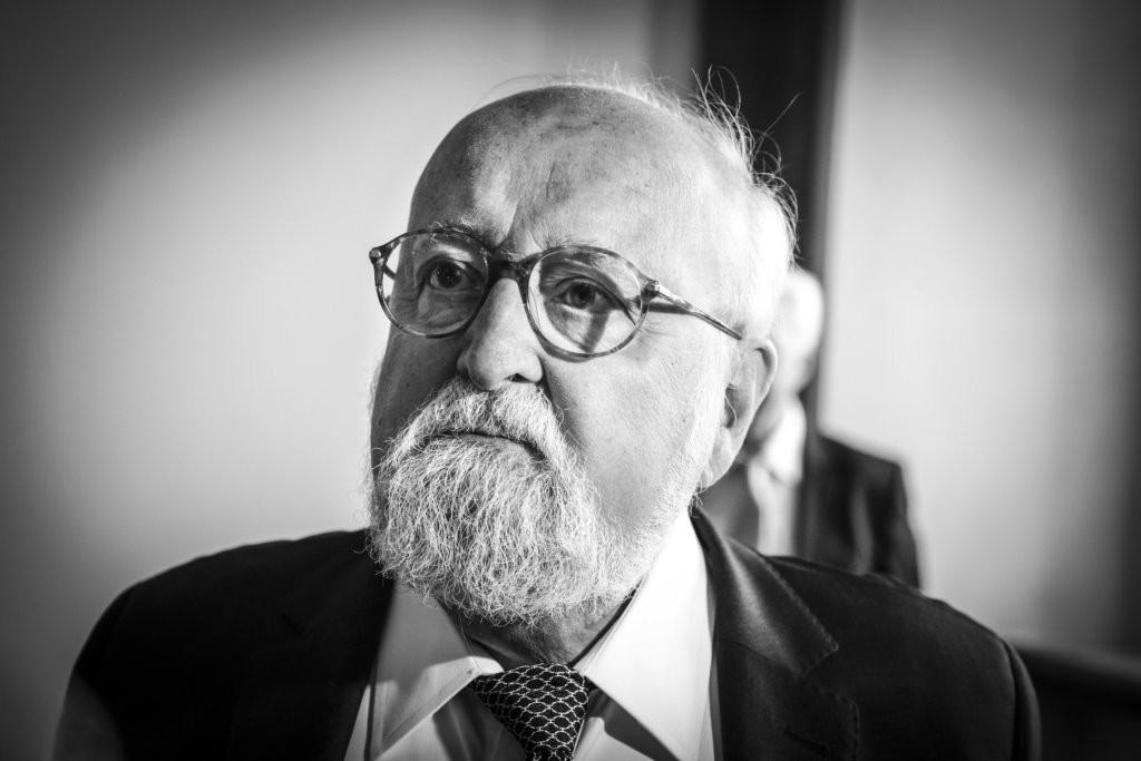 A Polish world famous composer and conductor Krzysztof Penderecki during award ceremony at the Wawel Castle in Krakow, Poland on 22 May, 2017. Krzysztof Penderecki recieved the Erazm and Anna Jerzmanowski Prize of Polish Academy of Arts and Sciences. Granted in the years 1915-1938, and renewed in 2009, the prize promotes the merits of outstanding Poles.  
 (Photo by Beata Zawrzel/NurPhoto)