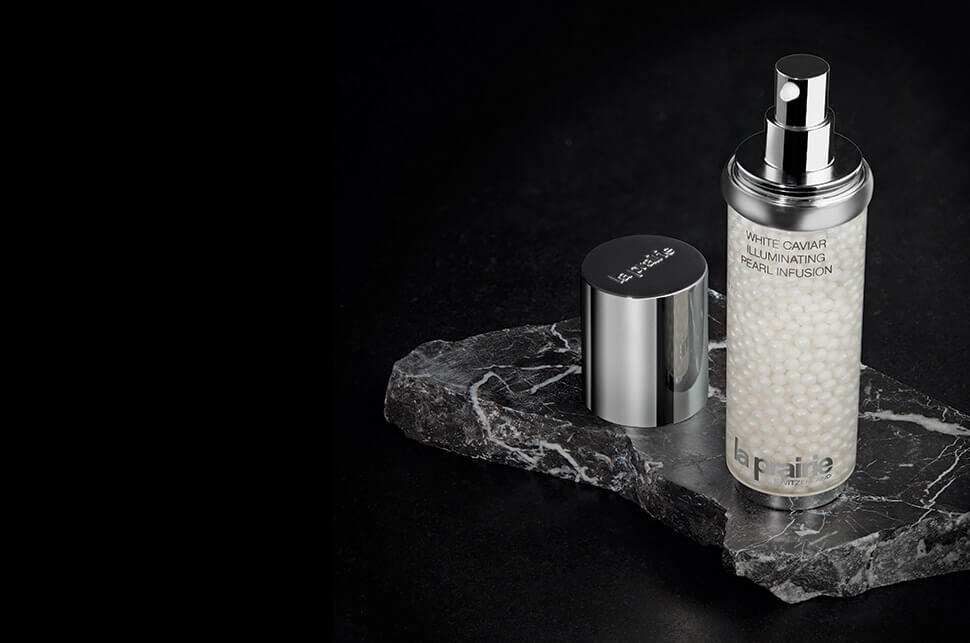 La Prairie WHITE CAVIAR ILLUMINATING PEARL INFUSION 30ml HK$4,700   La Prairie向蘇黎世聯邦理工學院基金會資助款項，用以支持冰川學研究，致力於保護瑞士即將消失的地貌。