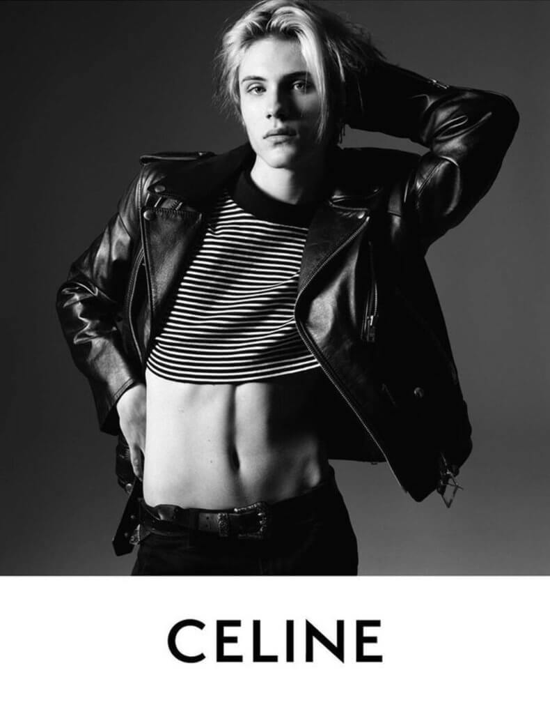 Celine創作總監Hedi Slimane亦親自邀請網紅Noen Eubanks擔任品牌廣告大片的模特兒，並破例為他掌鏡。
