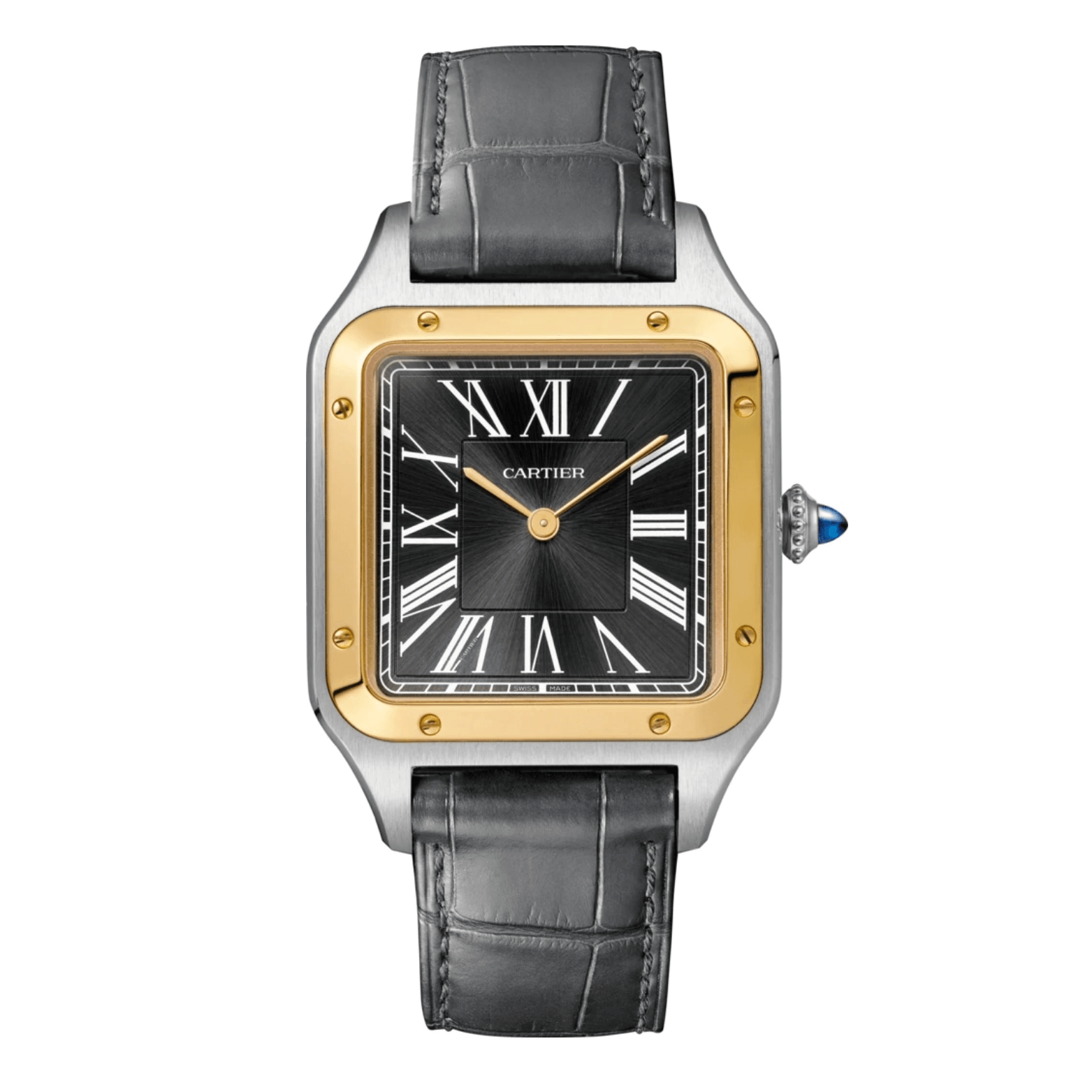 SANTOS-DUMONT黃金精鋼腕錶（$54,500, Cartier）