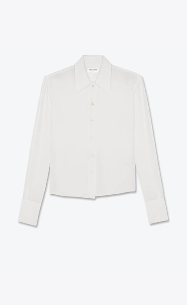 POINTED-COLLAR SHIRT IN SILK CREPE DE CHINE $7,900 （按此購買）