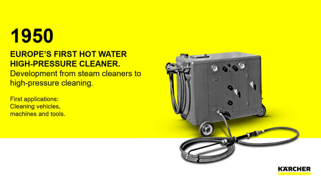 德國品牌KÄRCHER於五十年代出產的全歐洲第一台熱水高壓清洗機