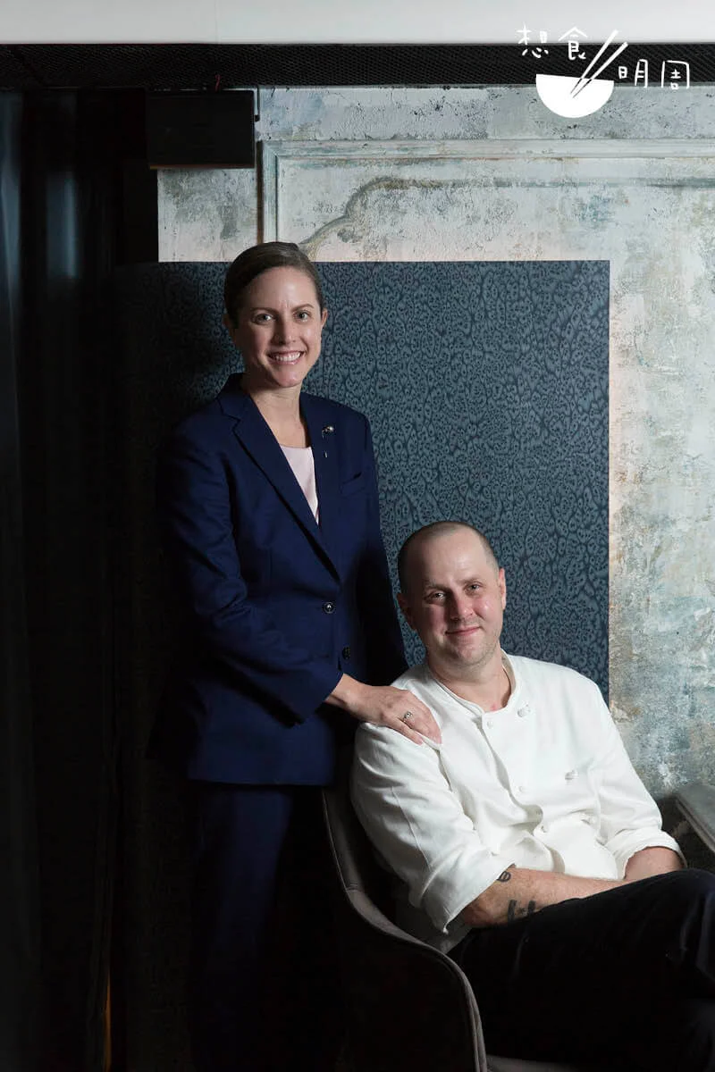 Lauren Kirkley（左）是Belon餐廳總經理。得悉前任主廚Daniel將要離開，她隨即向餐廳引薦丈夫Matthew Kirkley（右）繼承主廚一職。