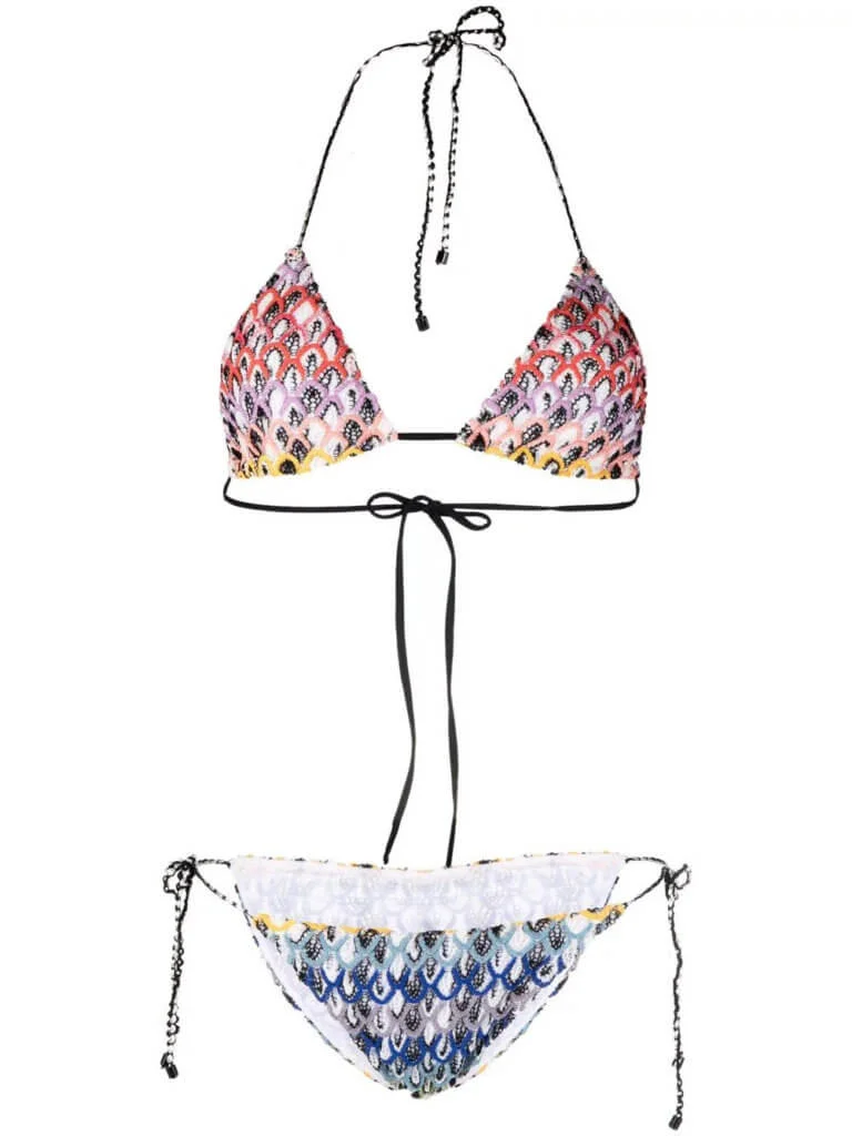 Missoni Mare crochet-knit halterneck triangle bikini