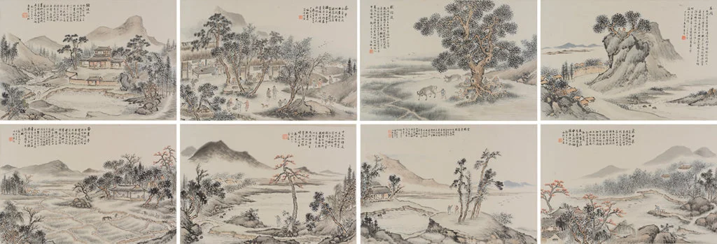 崔芹（1846-1915）《瑤溪二十四景冊》（選頁）1914