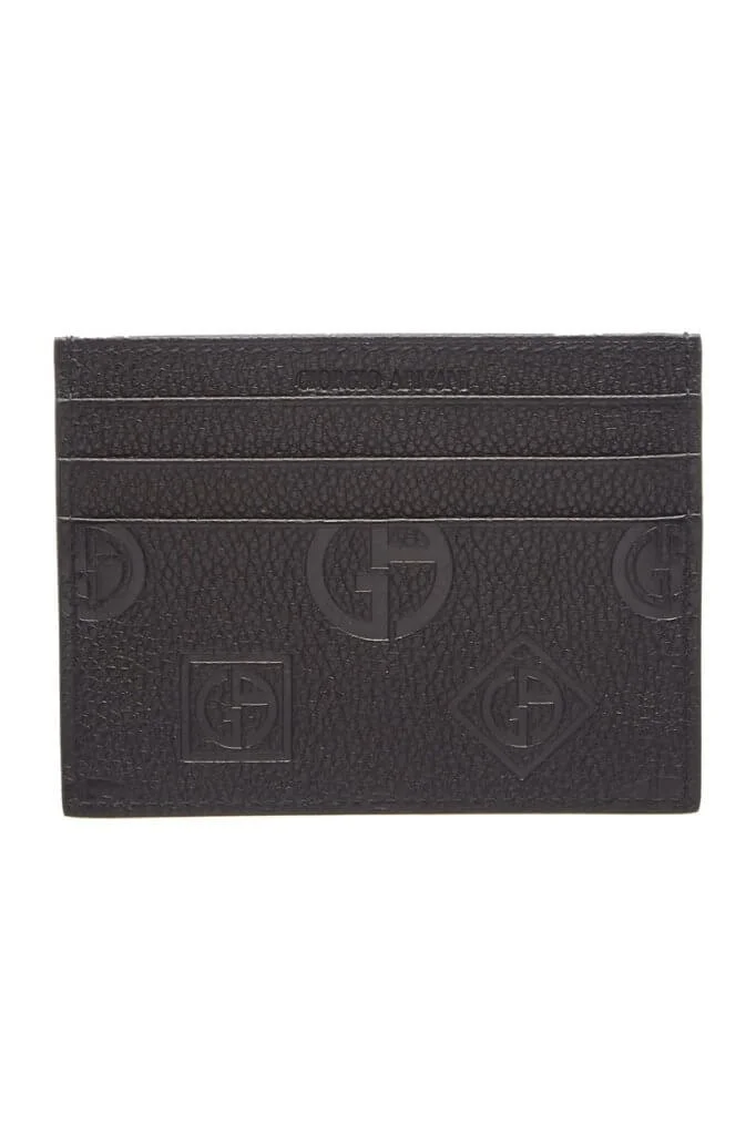 Giorgio Armani Pebbled-leather card holder with all-over logo $2,200 