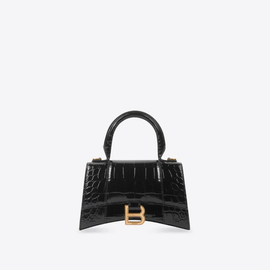 BALENCIAGA HOURGLASS XS HANDBAG CROCODILE EMBOSSED $18,900 