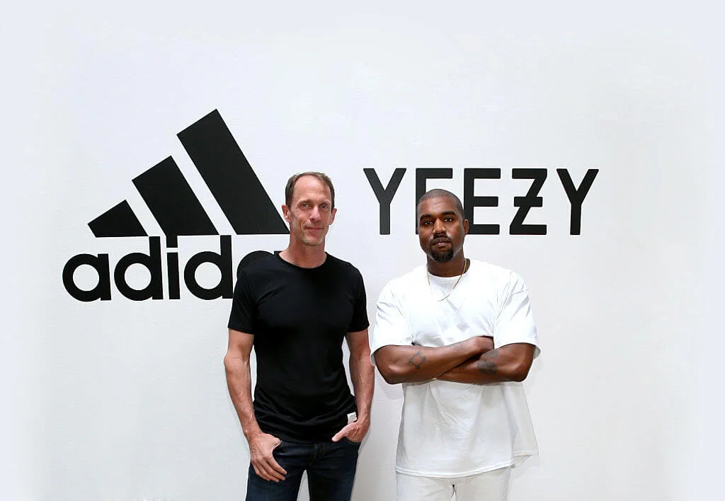 HOLLYWOOD, CA - JUNE 28: (L-R) adidas CMO Eric Liedtke and Kanye West at Milk Studios on June 28, 2016 in Hollywood, California. adidas and Kanye West announce the future of their partnership: adidas + KANYE WEST. (Photo by Jonathan Leibson/Getty Images for ADIDAS)
