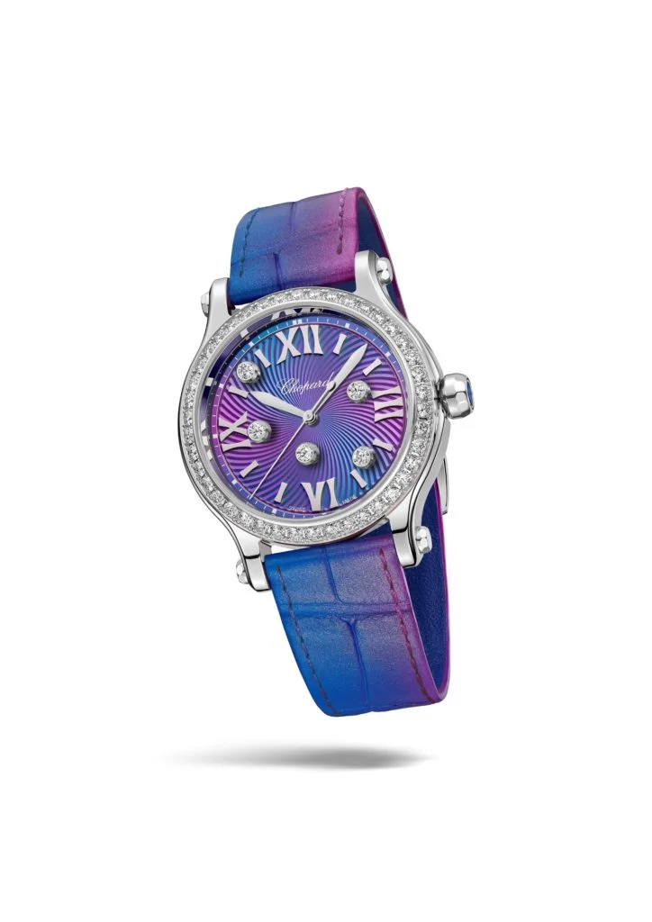 Chopard Happy Sport系列Lucent SteelTM 精鋼午夜紫腕錶 $134,000