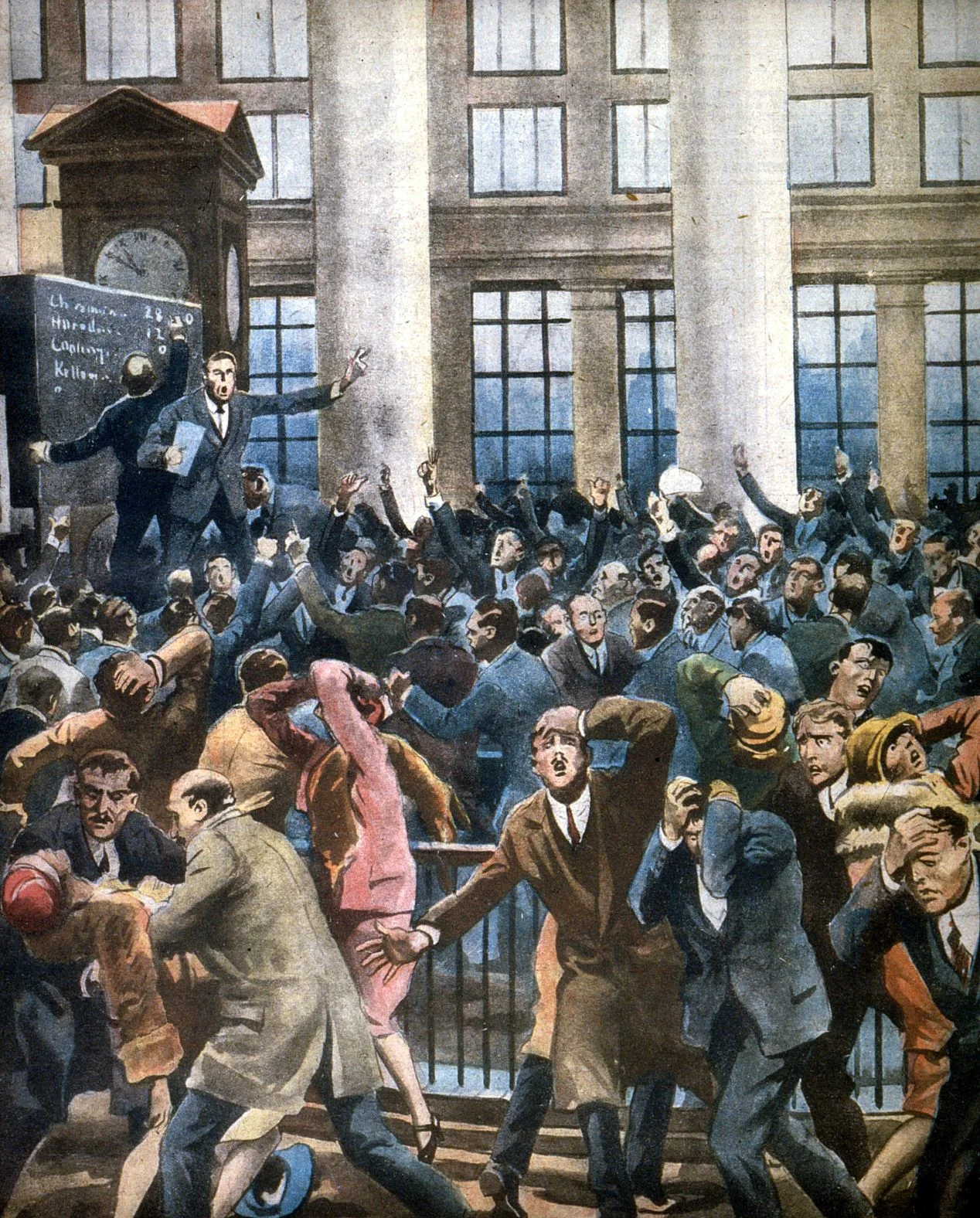 畫家描繪的一九二九年華爾街股市暴跌的「末世」景象。
