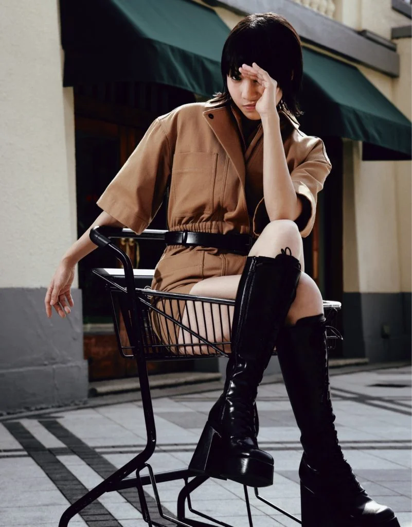 MaxMara: SHIRT JUMPSUIT BELT CHARLES & KEITH: BOOTS 