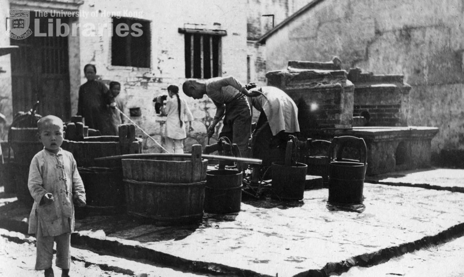 長洲水井，攝於1920至1930年代。（圖片：香港大學圖書館）