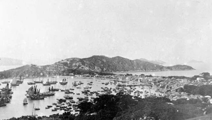 長洲村落漁港，攝於1919年。