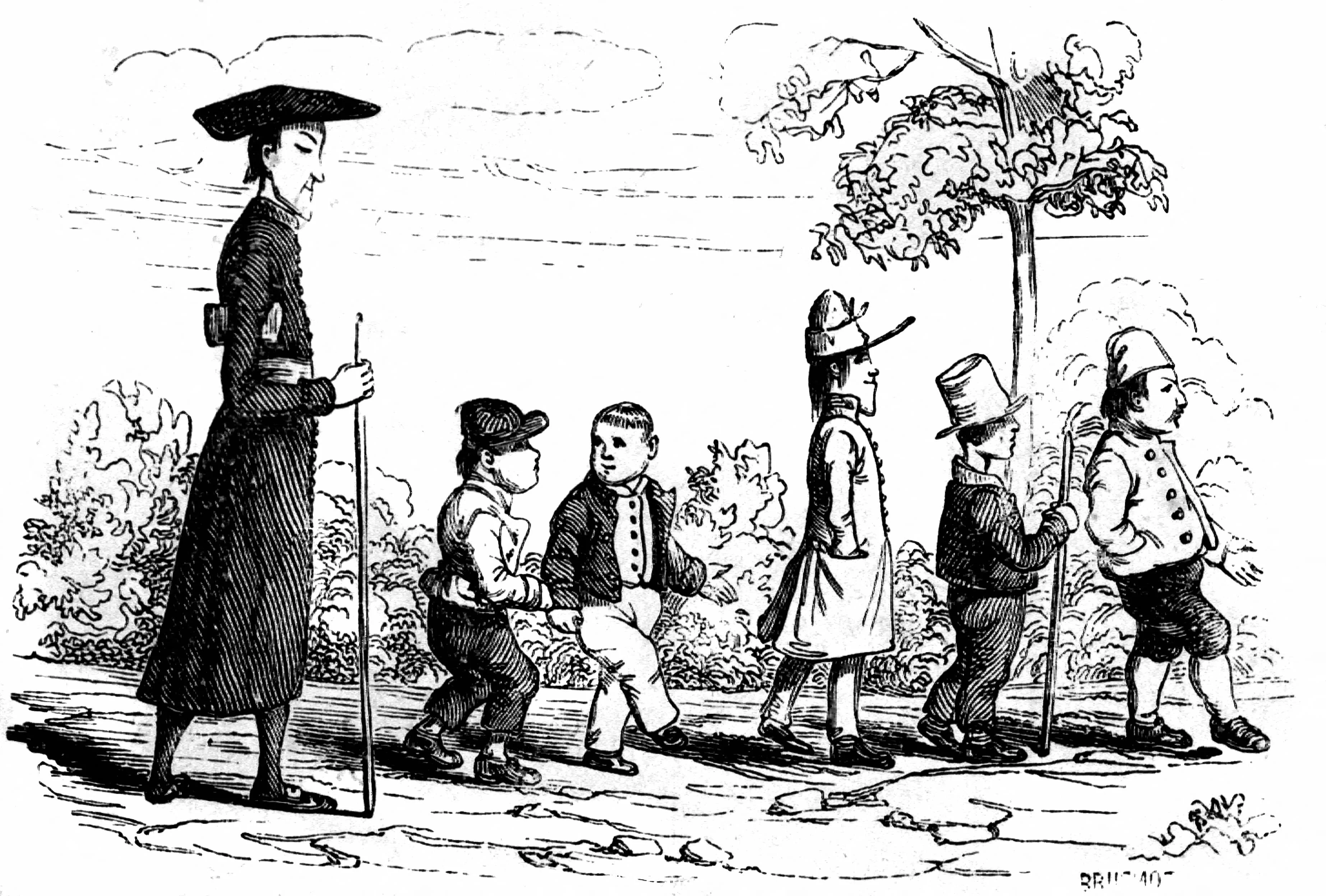 法語漫畫有其風格寫實但精神上黑色幽默的特性。圖為Rodolphe Töper (1799-1846) 的素描凹版印刷。（攝影：©Collection Roger-Viollet / Roger-Viollet via AFP）