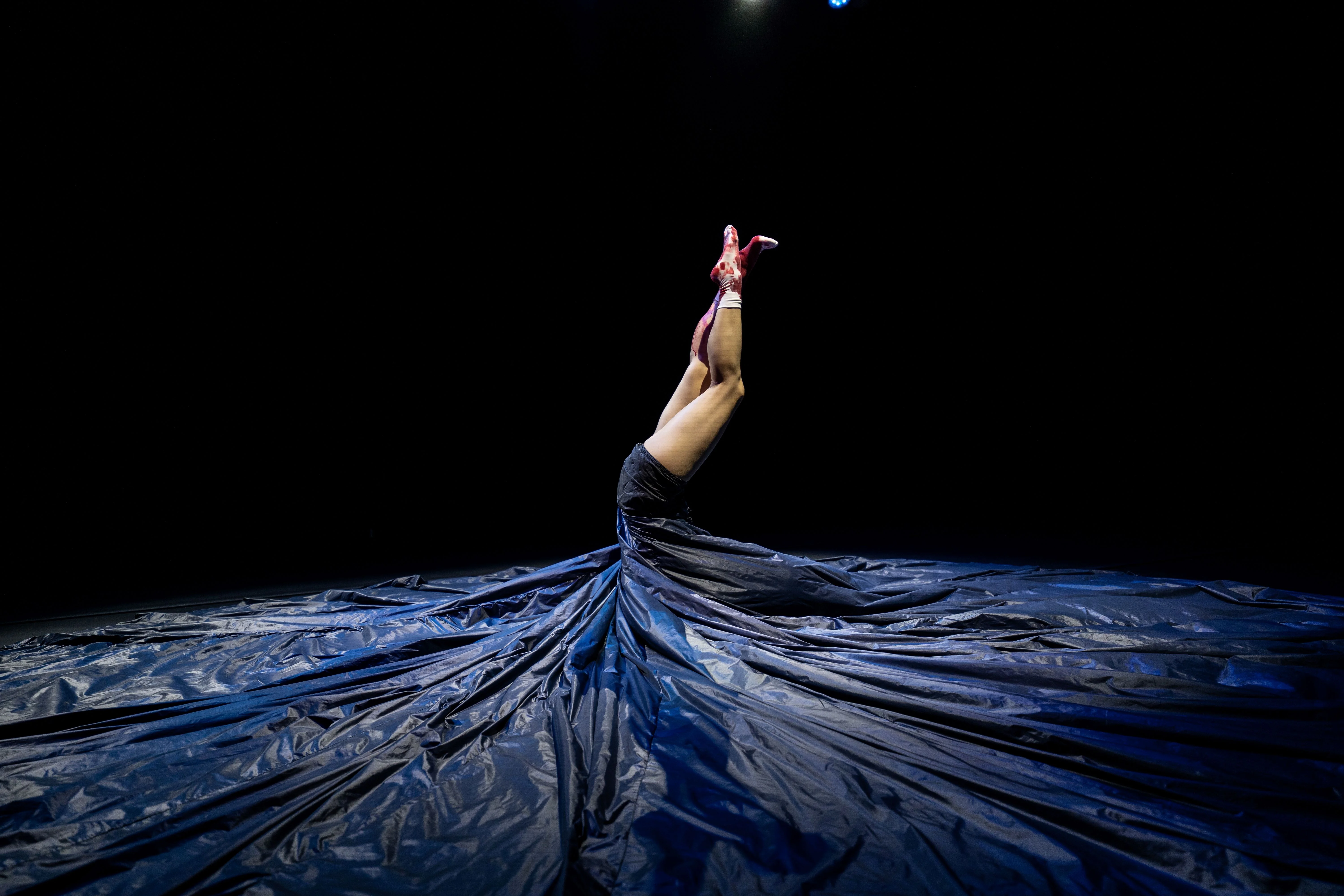 《溺》(香港)—— 東邊舞蹈團派出香港藝術發展獎藝術新秀獎(舞蹈)得主馬師雅,以台上奇觀為隱喻,當舞者一頭栽進舞台,剩下一雙腿,沉溺到極致是為了甚麼?