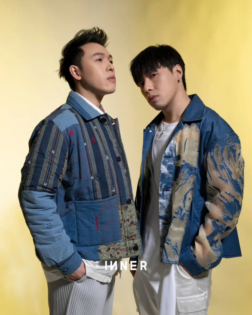 ON MICHAEL KARDO FROM MR. PORTER JACKET SPORT B. SHIRT HOMME PLISSEY ISSEY MIYAKE PANTS ON TONY RICKYY WONG SHIRT VEST ARTIST’S OWN EARRINGS MIDNIGHTFACTORY NECKLACE