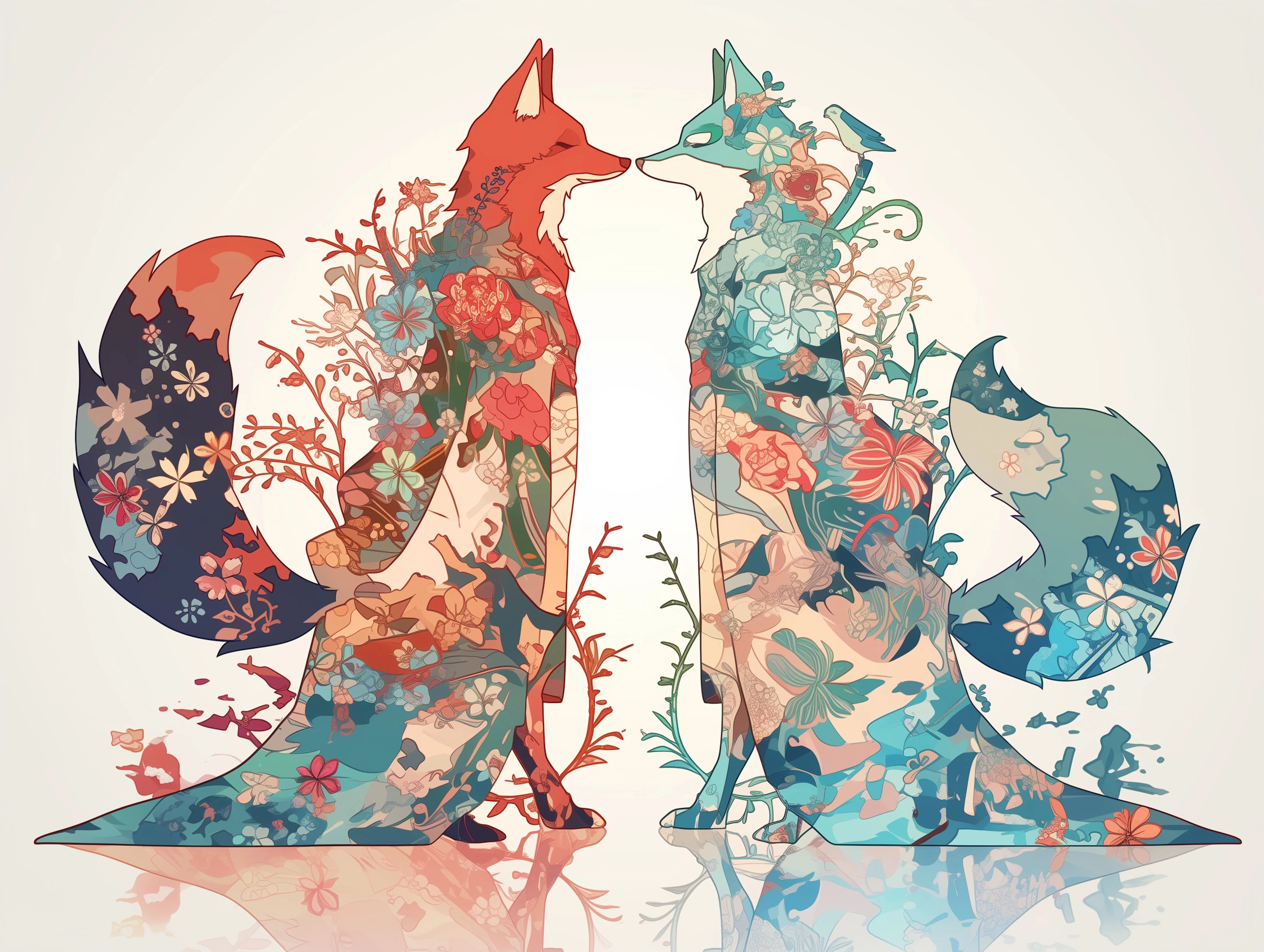 dungkaicheung_graphic_drawing_of_a_shibainu_dog_and_its_reflect_f6e1d50e-8e30-4830-aa02-109df4f42f09