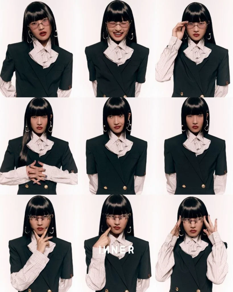 WRAP DRESS, LOUIS VUITTON SHIRT, BURBERRY BINARY STARS EARRINGS, TI22 STUDIO PICO 02(V) GLASSES & MILKY WAY 02P, GENTLE MONSTER