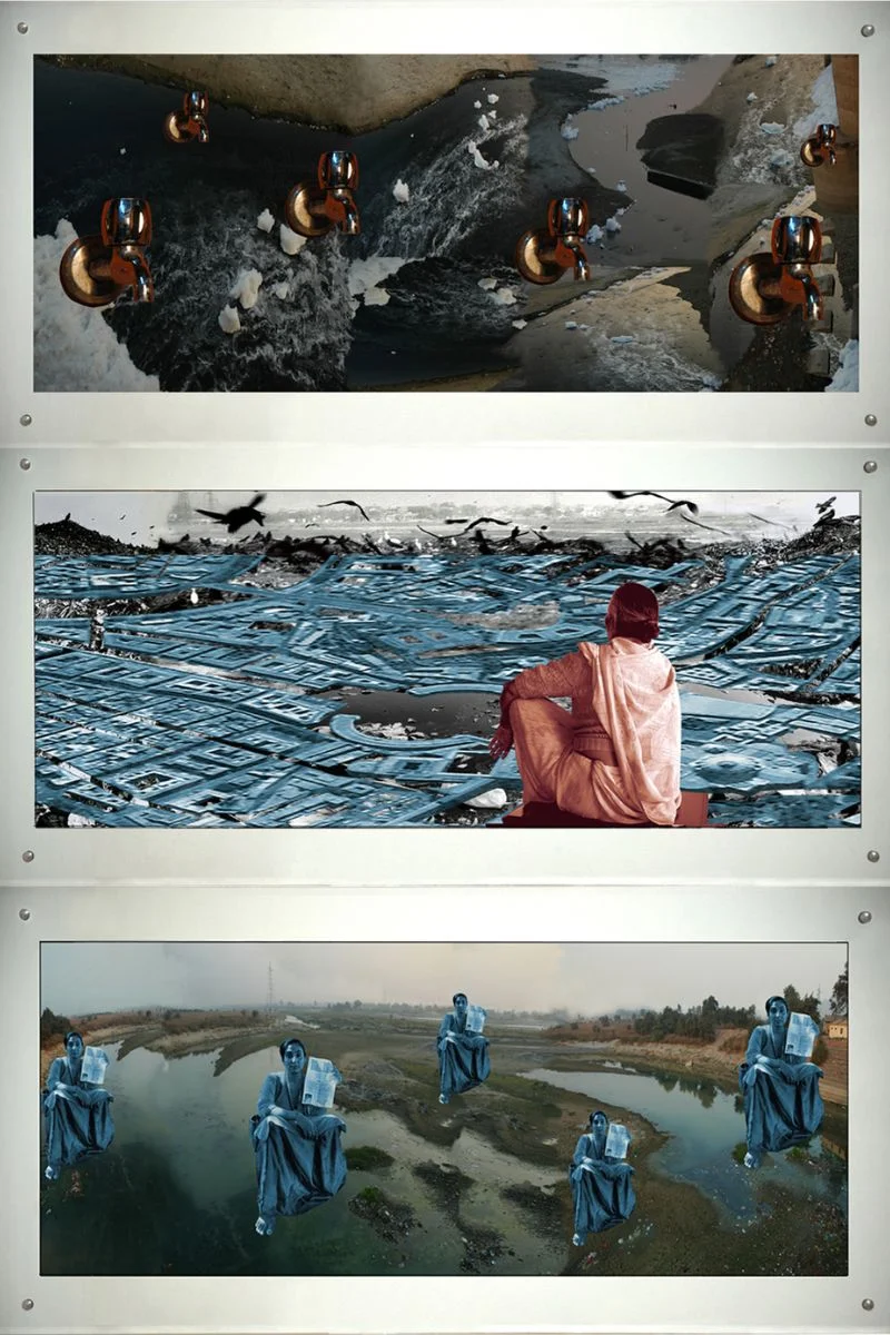 Sheba Chhachhi，《The Yamuna Series》，2005年，流動影像燈箱，各104 x 12 x 52厘米。（South Ho攝）