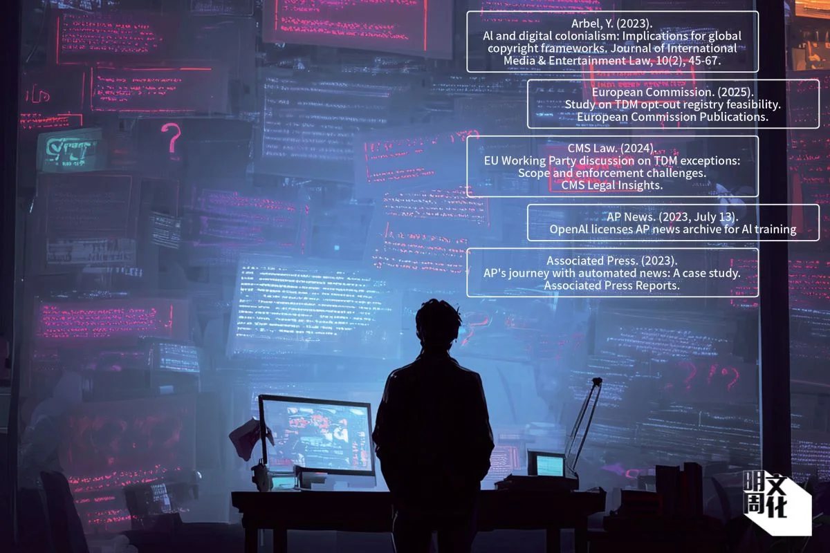 圖中六條文獻看似真實，實際是Jennifer使用AI撰寫論文時，AI虛構出來的資料來源。