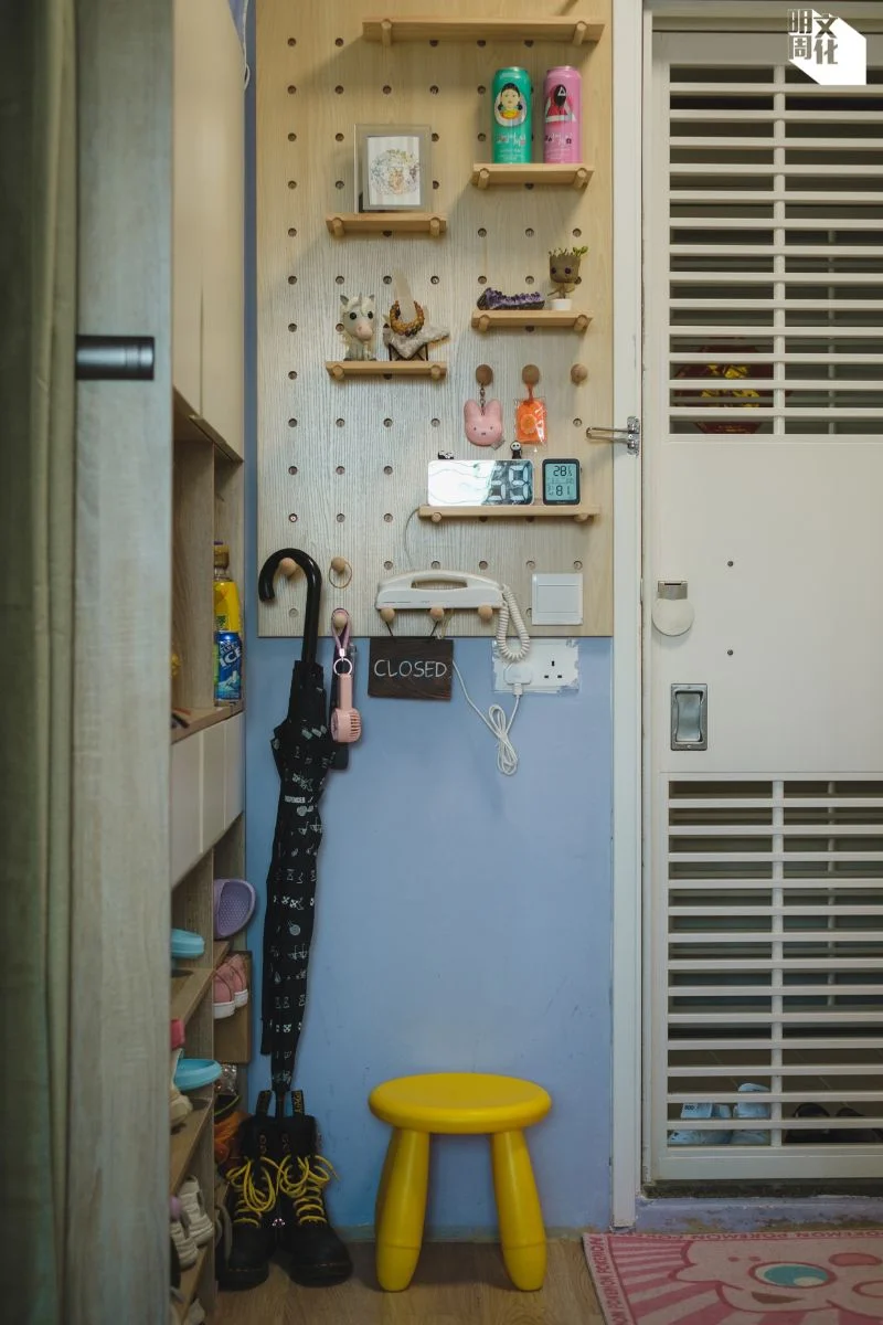 為節省金錢,阿Yu丈夫親自裝潢這間新公屋,插座沾上的油漆正是一家人分工油牆的痕跡。