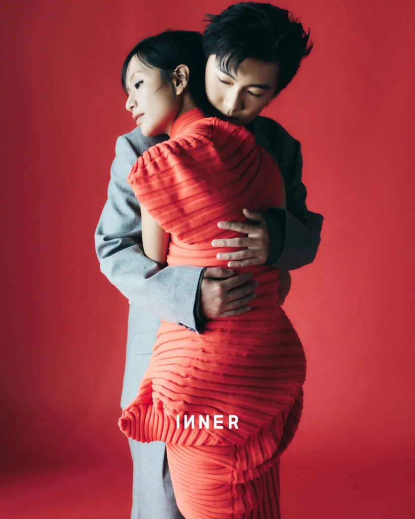 ON HENICK BLAZER & PANTS, SHIATZY CHEN ON RACHEL DRESS, ISSEY MIYAKE 