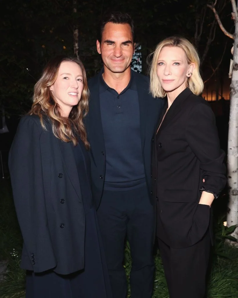(左)Clare Waight Keller，(中)Roger Federer，(右)Cate Blanchett