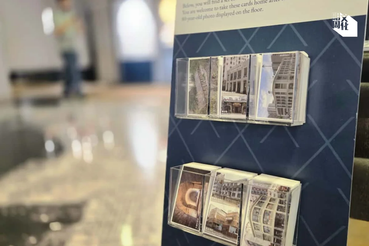 策展團隊亦以戰 後仍保存的建築物為 主題設計一套明信片 供觀眾收藏。明信片 上的照片由有份協辦 今次展覽的香港史學 會總監劉國偉先生拍 攝。