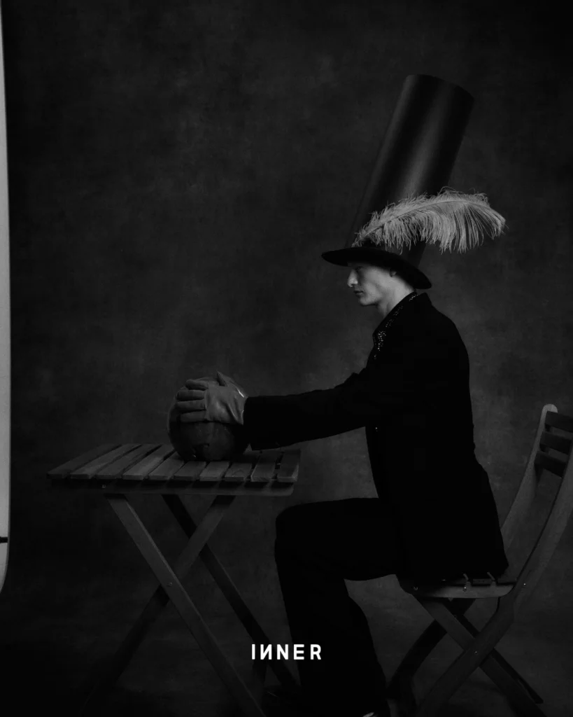 BLAZER, PANTS & SHOES, BALENCIAGA SHIRT, VERSACE GLOVES, FERRAGAMO