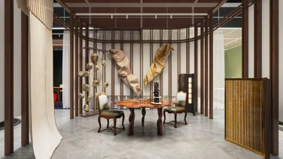 「Shifted Mirrors：Fragments of a Dreamed East」展區 -「茶室」展區概念圖