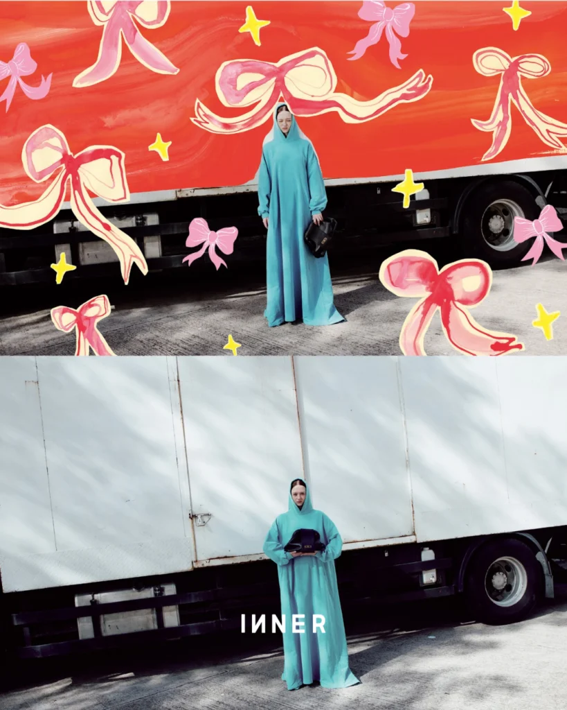 ILLUSTRATION BY RACHEL SONG DRESS & BAG, BALENCIAGA