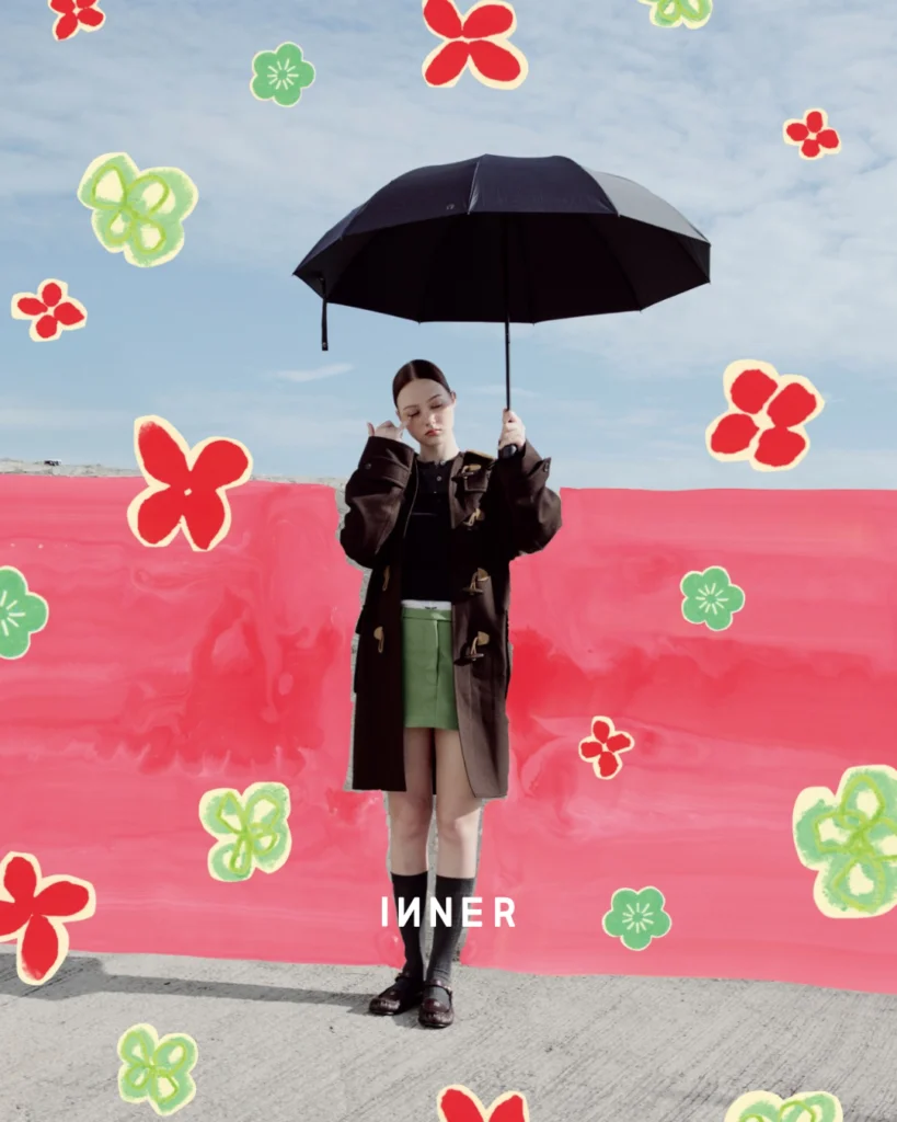 ILLUSTRATION BY RACHEL SONG TOP, COAT, SKIRT, UNDERWEAR, SOCKS & SHOES, MIU MIU