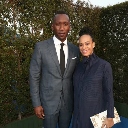 SANTA MONICA, CA - DECEMBER 11: Actor Mahershala Ali (L) and artist Amatus Sami-Karim attend the 22nd annual Critics' Choice Awards with Porsche and the 2017 Panamera 4 E-Hybrid Executive at Barker Hangar on December 11, 2016 in Santa Monica, California. (Photo by Todd Williamson/Getty Images for Porsche)