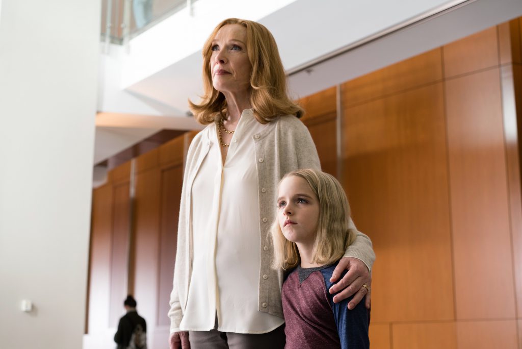 Lindsay Duncan as "Evelyn" and Mckenna Grace as "Mary" in the film GIFTED. Photo by Wilson Webb. © 2017 Twentieth Century Fox Film Corporation All Rights Reserved.
