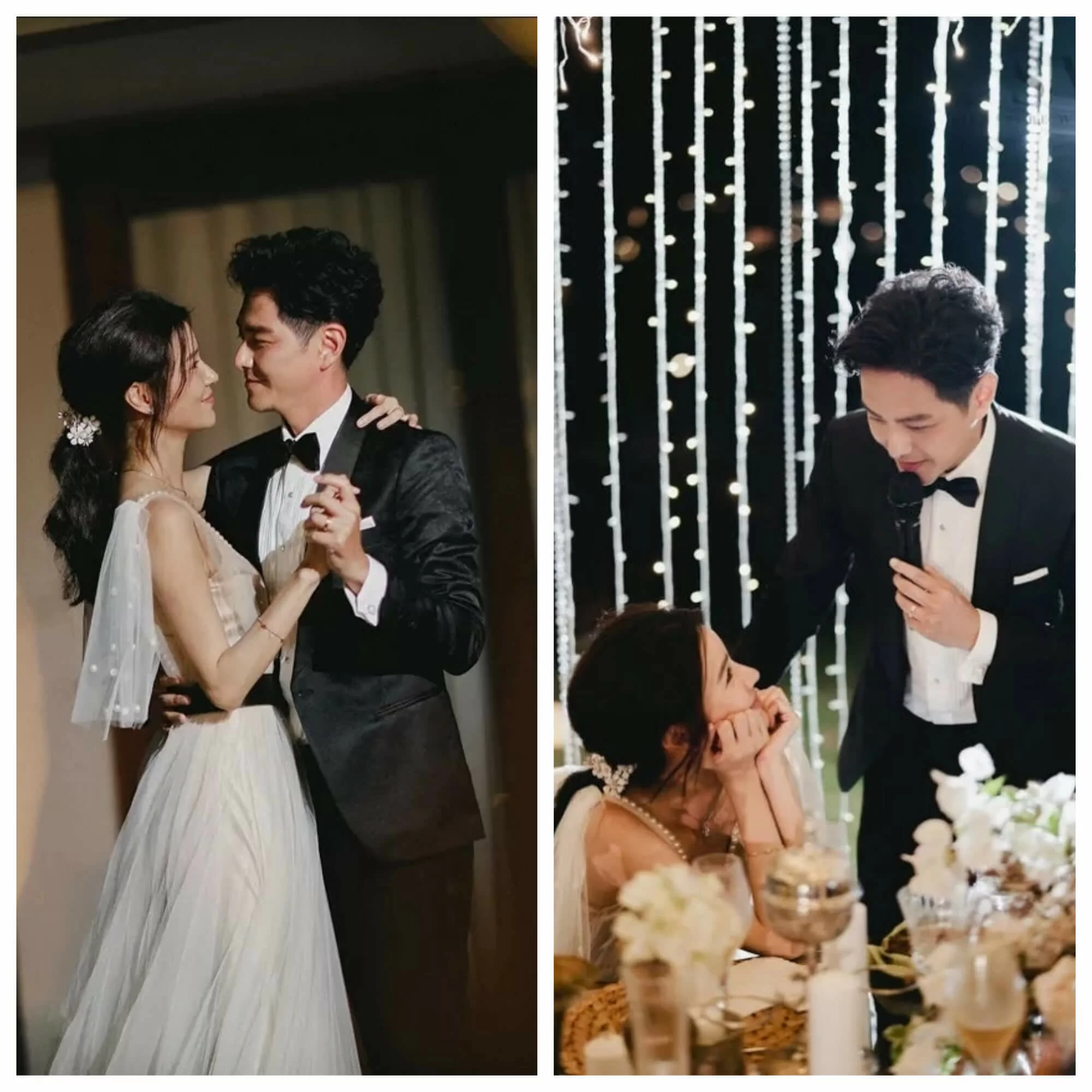 婚宴上兩人共舞，翠如對老公的一言一語都表現出陶醉的模樣。