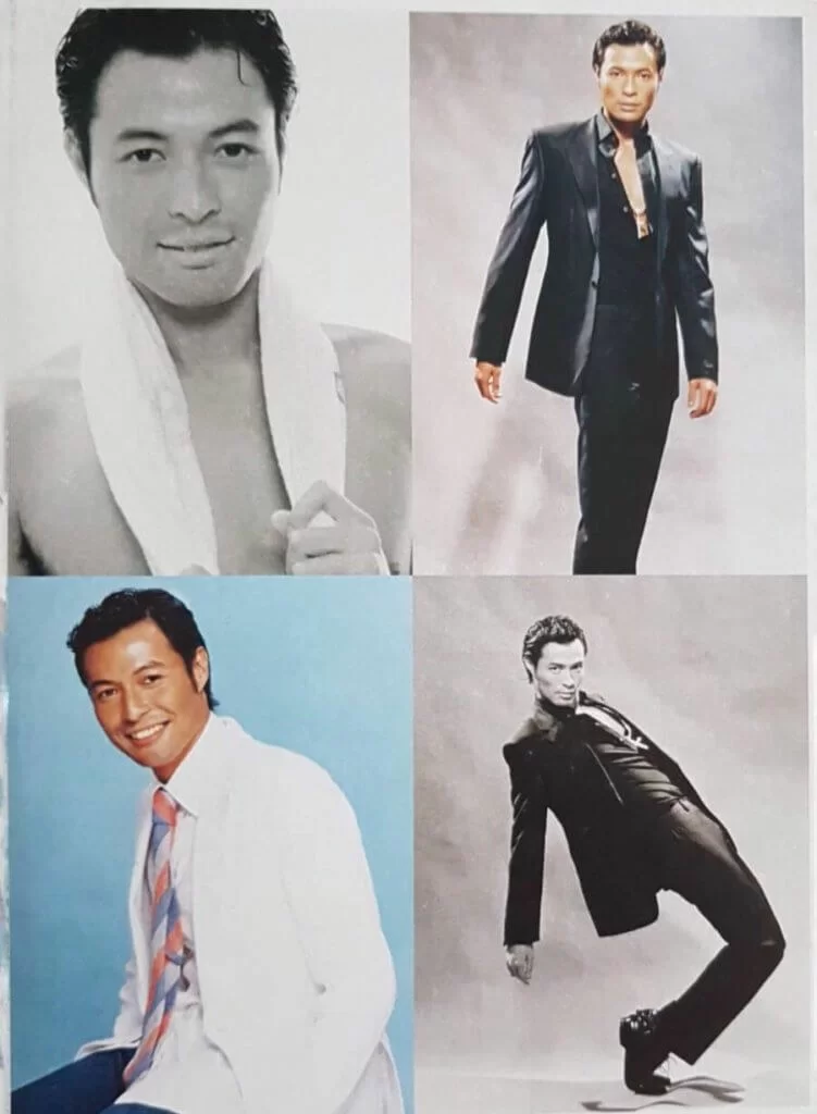 做模特兒時的簡介照片，通常在廣告中扮成功男士。