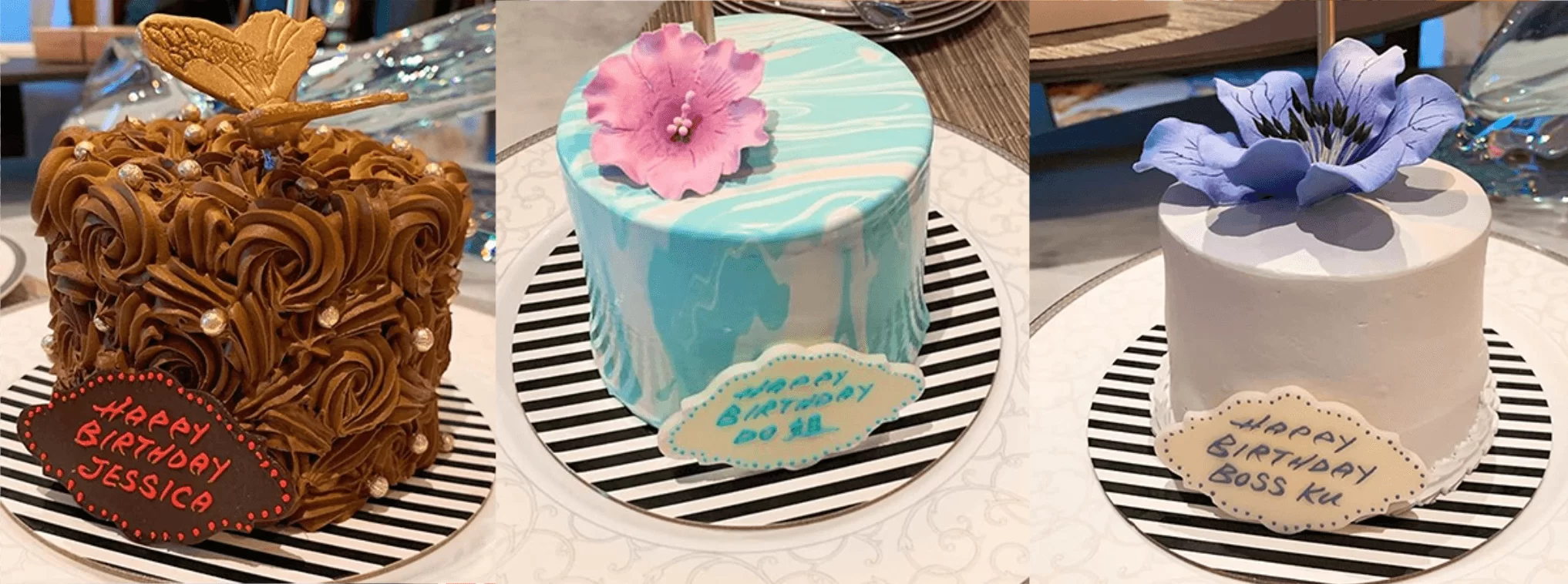 為壽星送上三個蛋糕