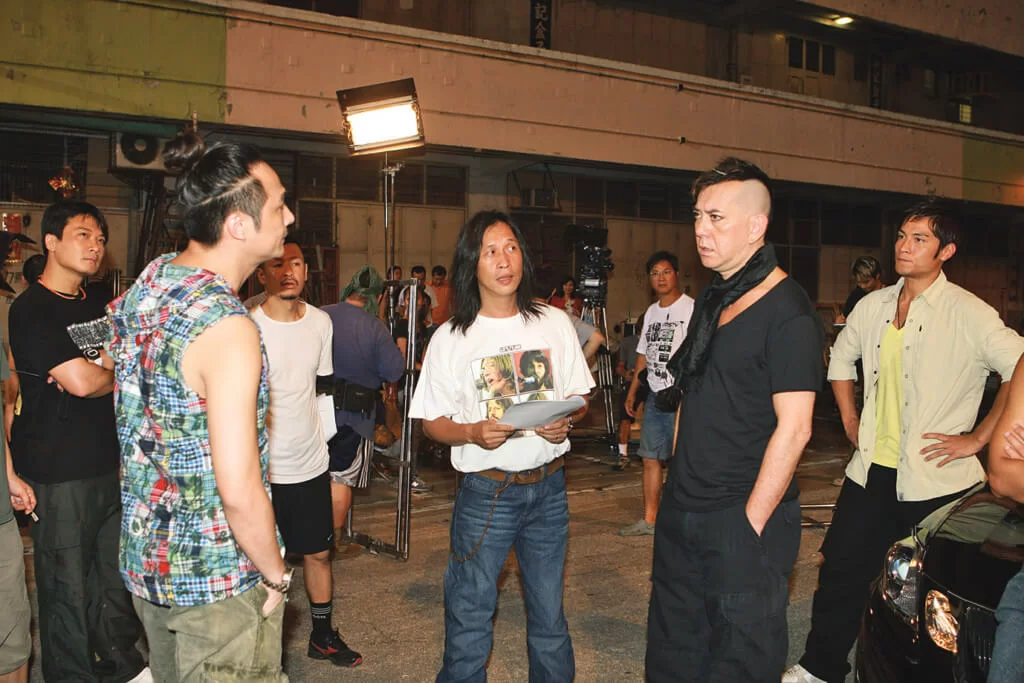 他與黃秋生就算沒有事不拍戲都會食飯傾偈。圖為拍攝《Laughing Gor之变節》。